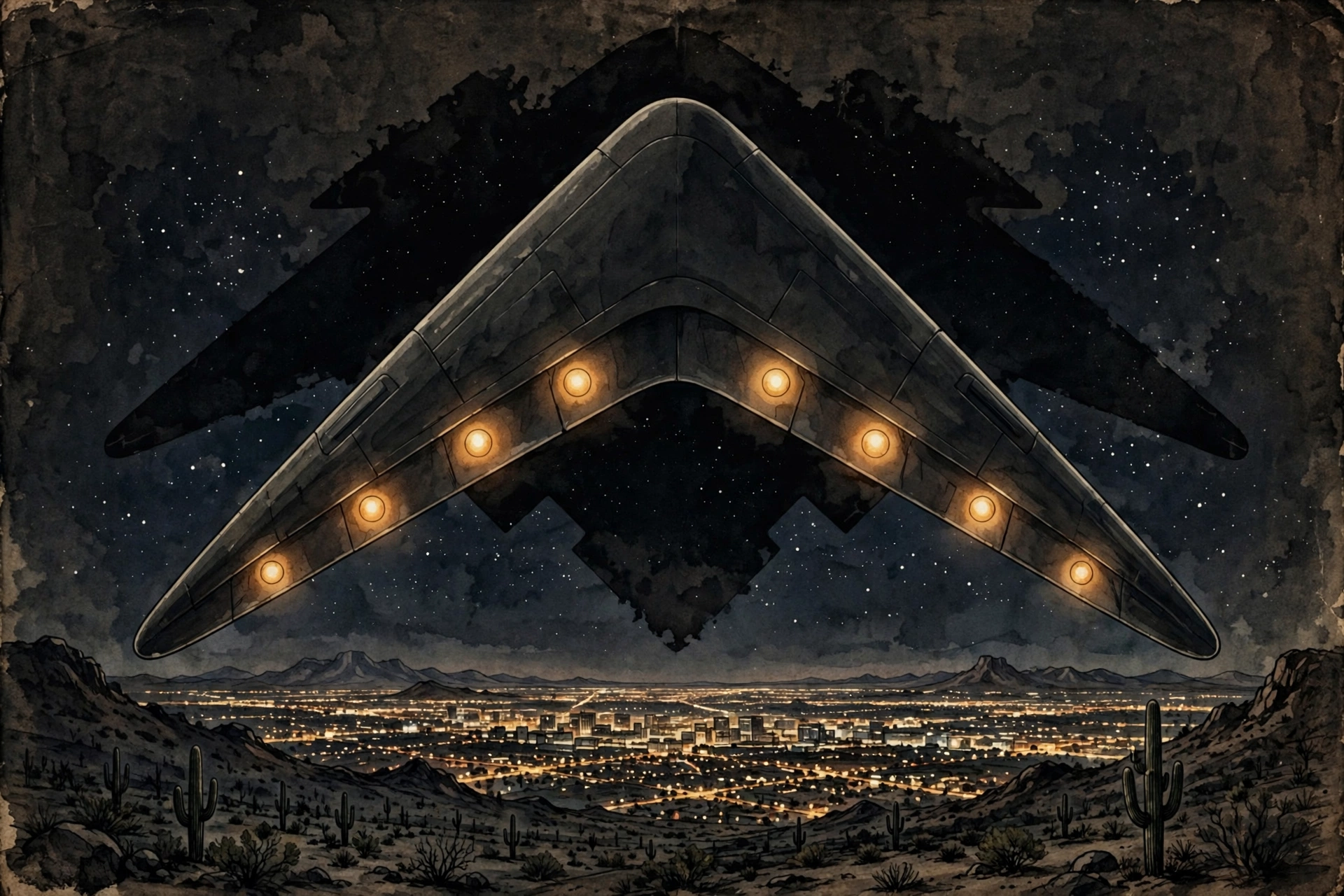 Artist's interpretation of the Phoenix Lights craft
